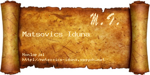 Matsovics Iduna névjegykártya